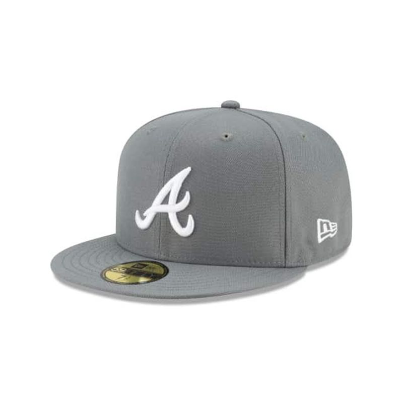 MLB Atlanta Braves Floral Undervisor 59Fifty Fitted (HBO8606) - Grey New Era Caps